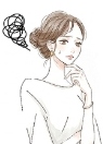不安を感じる女性のイラスト