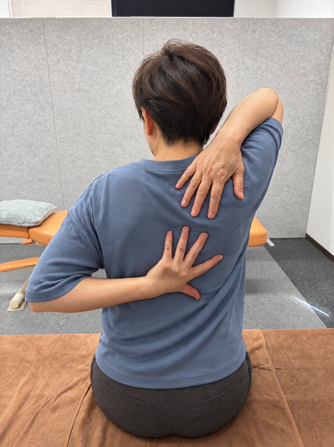 肩まわりの可動域の比較:施術前